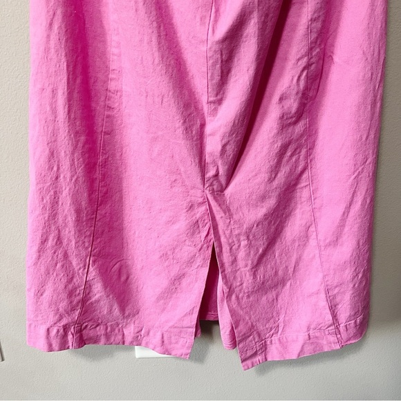 Anthropologie Pink Midi Dress with Red Accents - Dafni - Picture 11 of 13